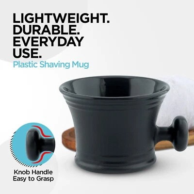 HARYALI LONDON Stylish Shaving Cup, Wide Rim Mug for Shaving, Elegant Black