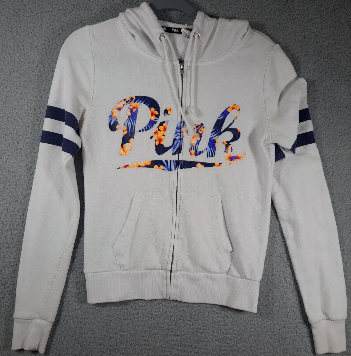 UNDERCOVER Giacca Victoria's Secret ROSA donna XS bianca full zip grande logo tasche atletica