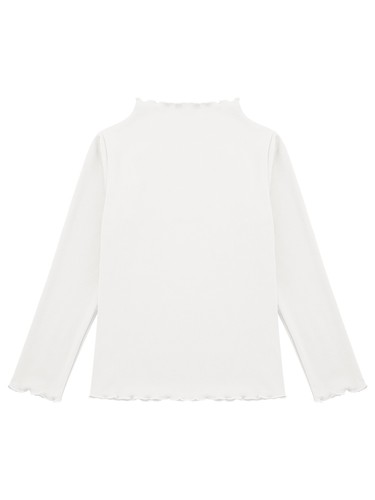 Kids Girls Top Stretch Tee Long Sleeve T-Shirt Plain Shirts Soft Tops Basic - Picture 5 of 61