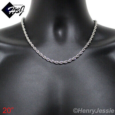 20"MEN's Stainless Steel 5mm Silver Smooth Rope Chain Necklace*N123