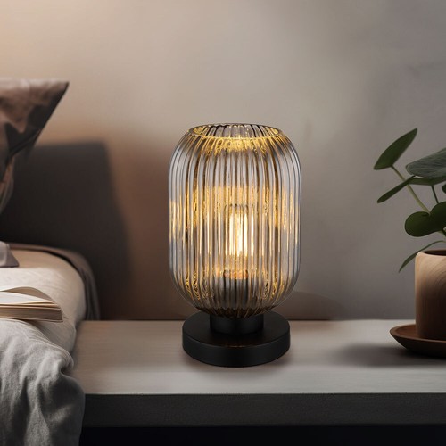 Lampada da Tavolo Lampada da Comodino Amber Verde Scrivania Vetro LED H 24 CM - Foto 25 di 35