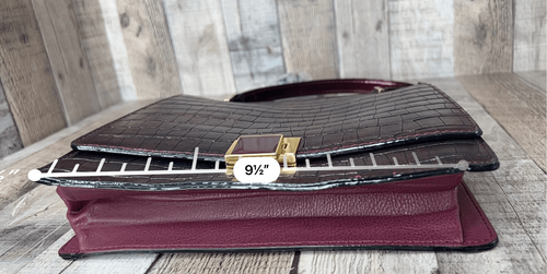 NWT Kate Landry Faux Alligator Burgundy Wine Crossbody Tote Satchel Handbag - Picture 10 of 14