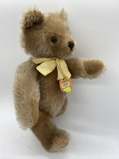 Antique Steiff Jointed Teddy Bear with tag ribbon firm body 9 great condition