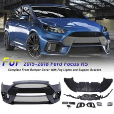 Front Bumper Cover Kit w/ Fog Lights Fit For 2015-2018 Ford Focus RS Primed