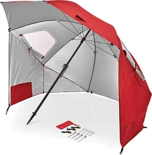 Premiere XL UPF 50+ Durable Umbrella Shelter for Sun and Rain Protection (9-Foot