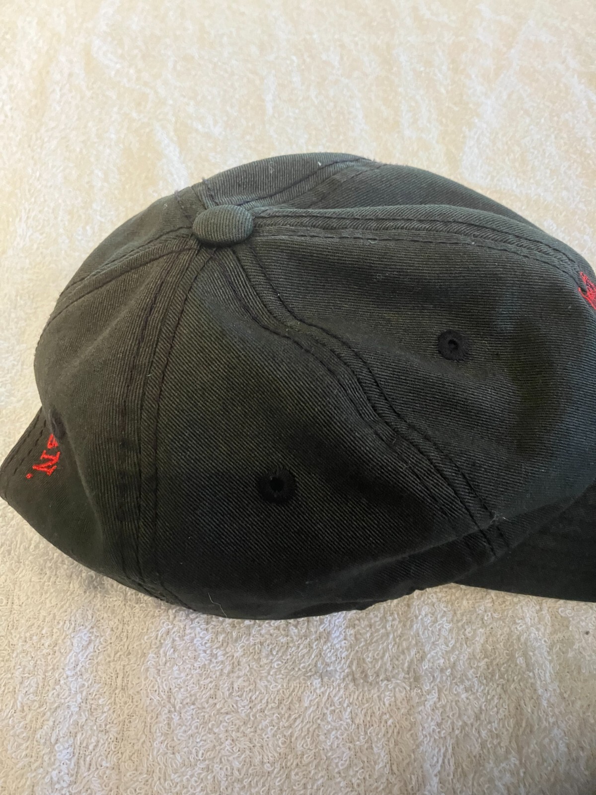 Berretto da baseball U.S. Polo Association regolabile nero cucito rosso pony ball cap