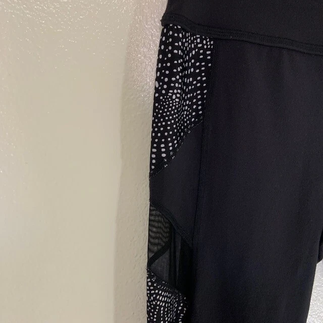 beyond-yoga limited edition mesh panel polka dot leggings