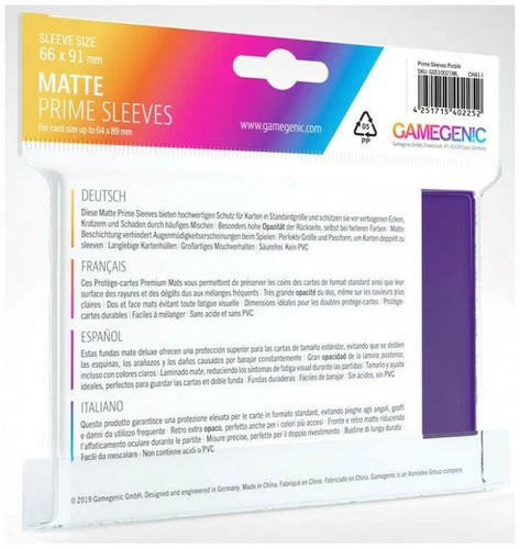 100 Gamegenic Matte Prime Standard Card Sleeves Deck Protectors 66mm x 91mm - Picture 7 of 25