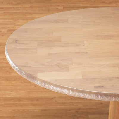 table clear oval fitted vinyl tablecloths oblong round elasticized plastic transparent