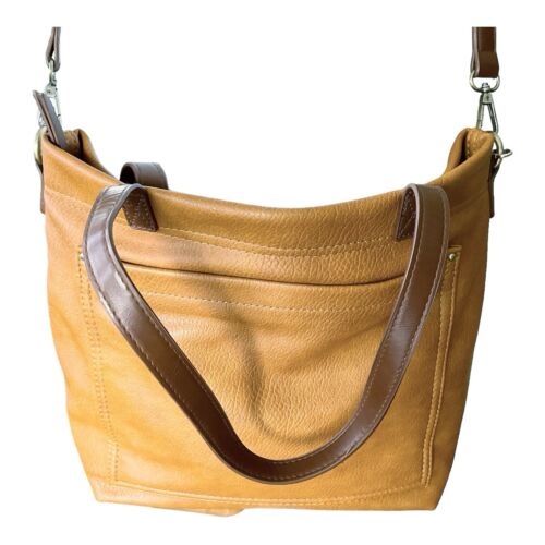 Sasha + Sofi Addison Vegan Leather Tote Crossbody in Camel New With Tags
