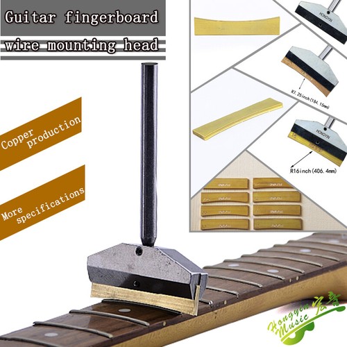 Chrome Guitar Radius Fretboard Press Caul with 9 Golden Inserts 1 Wrench USA - Picture 2 of 8