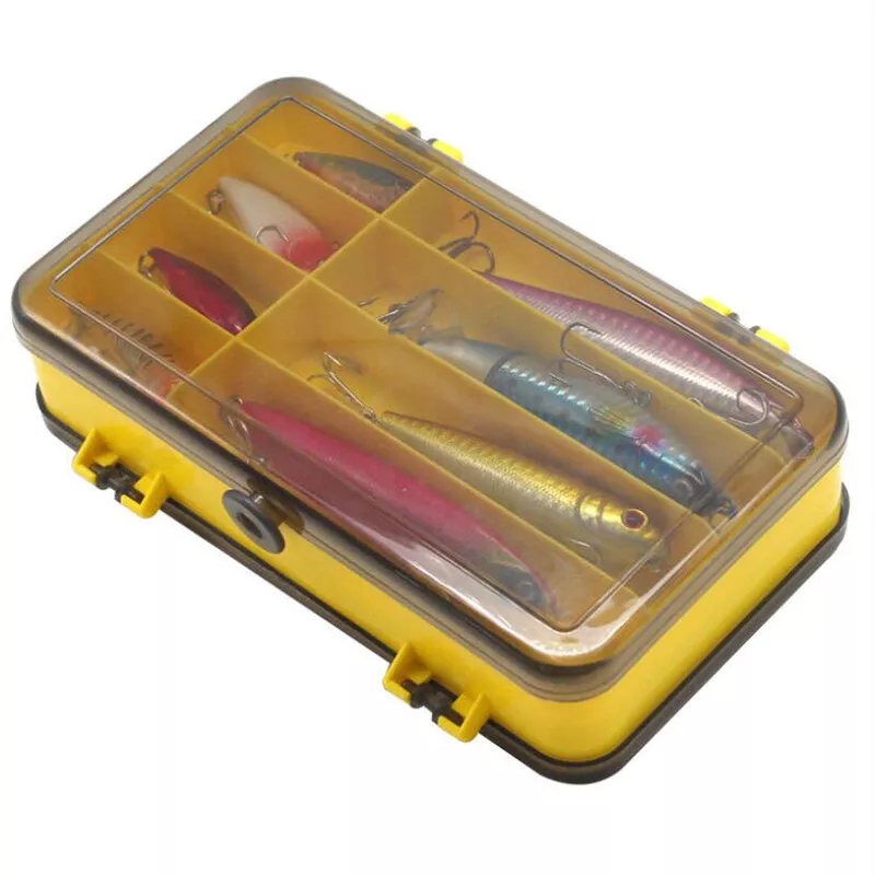 Portable Waterproof Double-sided Fishing Tackle Box Fishing Lure Storage  CaY_~~