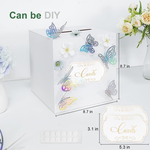 1 Pack White Card Box for Party 8.7" White Gift Card Box Money Box for Birthd... - Picture 6 of 7