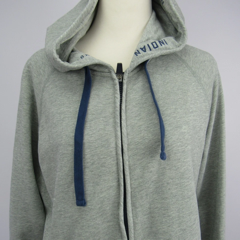 Sudadera con capucha gris jaspeado con cremallera completa Indian Motorcycle para mujer talla XL Foto 2 de 4