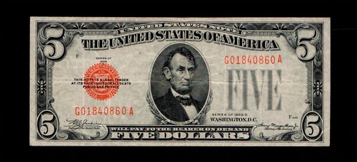 1928 C $5 Dollar United States Note Free shipping {C15}