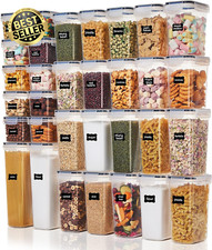 32PCS Airtight Food Storage Container Set BPA-Free with Lids & Labels for Pantry