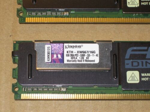 2x KINGSTON KTH-XW667/16G (8GB) PC2-5300F 8GB(16GB Total) 2Rx4 FOR FBDIMM SERVER - Picture 2 of 3