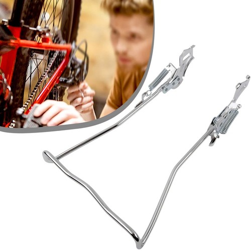 Silver Iron Rear Kickstand Stand for 26'' Bicycle Double-Leg Parking Rack New4M0 - Picture 3 of 10