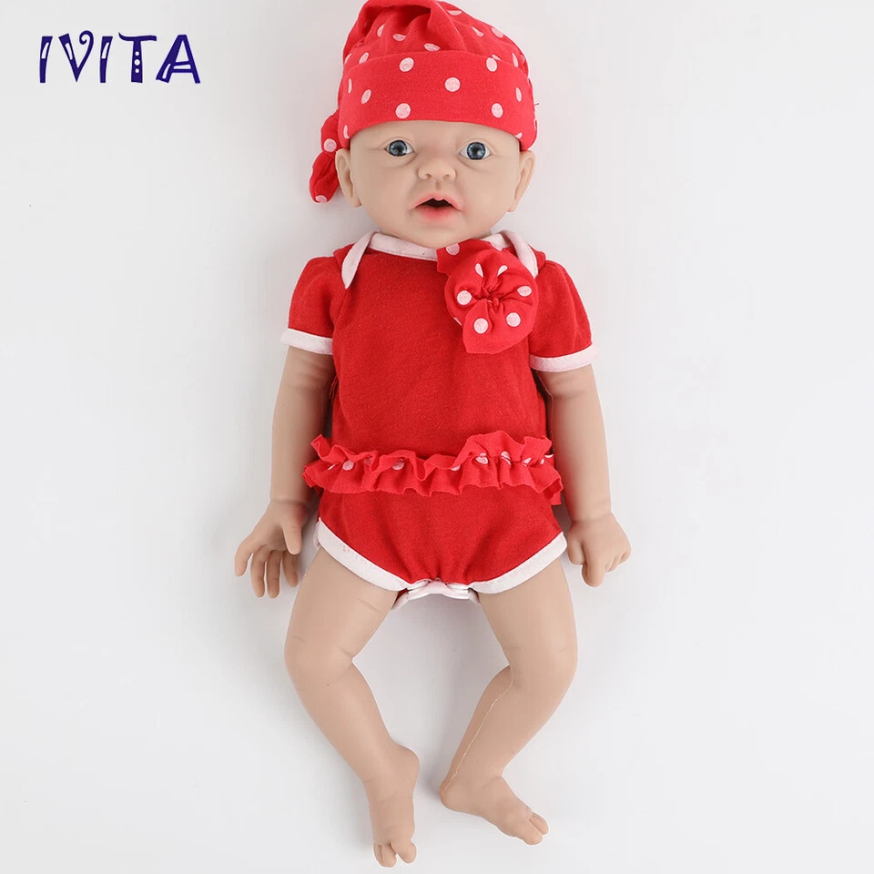 IVITA 15"Lifelike Reborn Baby Girl Newborn Full Body Silicone Doll Prematur - Image 4 of 4
