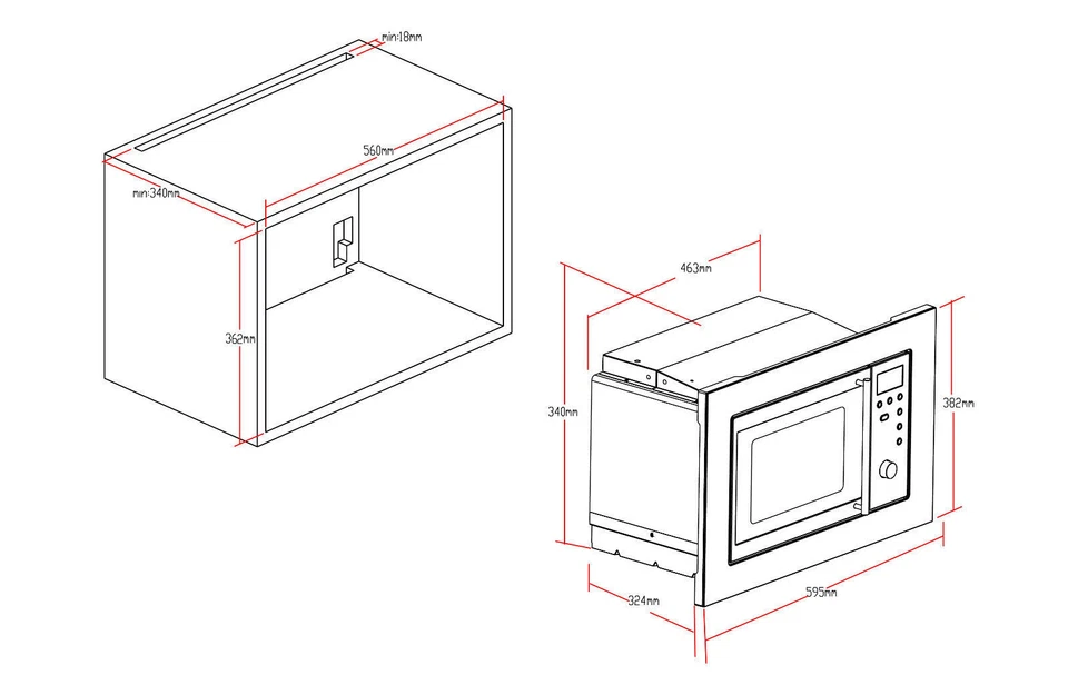 PKM Einbaumikrowelle MW800-20.8EB - Edelstahl 800Watt, 20 Liter - Bild 2 von 4