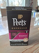 Peet's Ricchezza Espresso Capsules 10 Count Medium Roast Intensity 8 Coffee