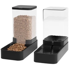 Automatic Cat Feeder and Water Dispenser in Set with Pet Food Bowl,Gravity Do...