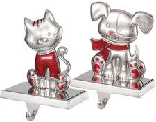 2Set Dog Stocking Holder Cat Heavy Weighted Xmas Stocking Hanger for Mantel C...