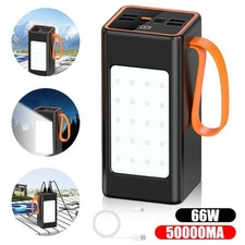 50000mAh Power 66W Bank Fast Charging for phone Outdoor Camping High Capacity UK