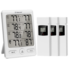 Indoor Outdoor Thermometer Wireless with 3 Remote Sensors, Digital Hygrometer In