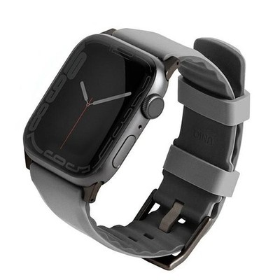 UNIQ Linus Apple Watch 4/5/6/7/8/9/SE/10 40/41/42mm Airosoft Silikon grau/chalk 
