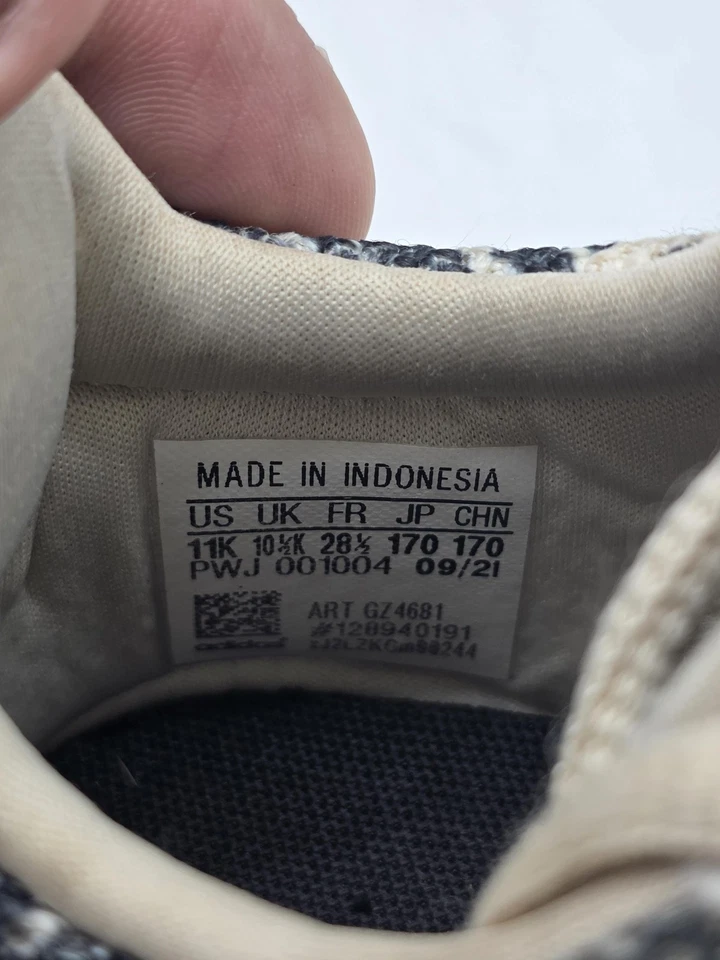 Adidas Cloudfoam Zapatos Tenis Niños Talla 11K Beige Negro Estampado Leopardo GZ4681 Foto 3 de 4