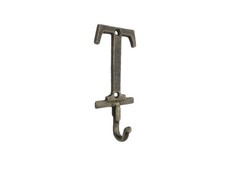 Pack Of 2 Rustic Gold Cast Iron Letter T Alphabet Wall Hook 6""
