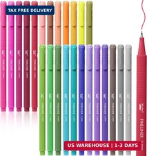 Mr. Pen- Colored Fineliner Pens, 24 Pack, 0.4mm Tip Ergonomic Triangular Barre