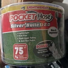 New Pocket Hose Silver Bullet 2.0 3/4 in. D X 75 ft. Lightweight expanding hose 