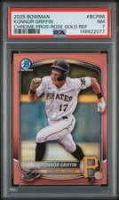 2025 BOWMAN CHROME PROSPECTS ROSE GOLD REFRACTOR KONNOR GRIFFIN 5/15 PSA 7