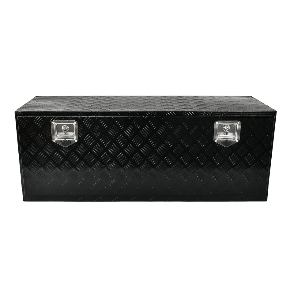 48"x17x18“ inch Black Aluminum Underbody Tool Box Truck Bed Trailer Storage+Lock - Image 2 of 4