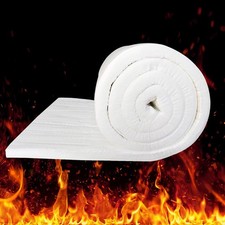 Ceramic Fiber Blanket, Fireproof Insulation Baffle, Rated to 2400F, Size 24x12,