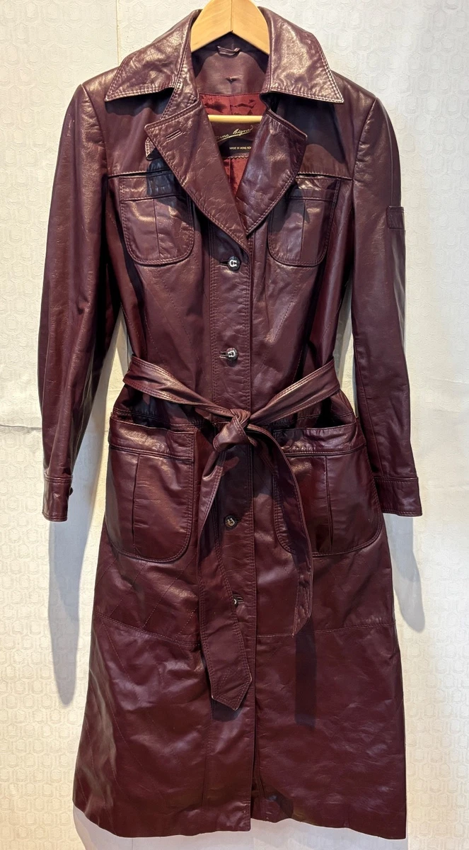 Vintage Leather Trench Coat In Vintage Outerwear Coats & Jackets