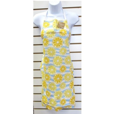 Women's Cotton Kitchen Apron Grilling Baking Cooking Fresh Lemon Print