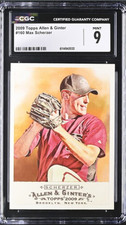 2009 Topps Allen and Ginter Arizona CGC 9 Graded Card #160 Max Scherzer