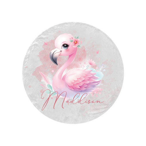Round Blanket Personalised Flamingo - Picture 2 of 10