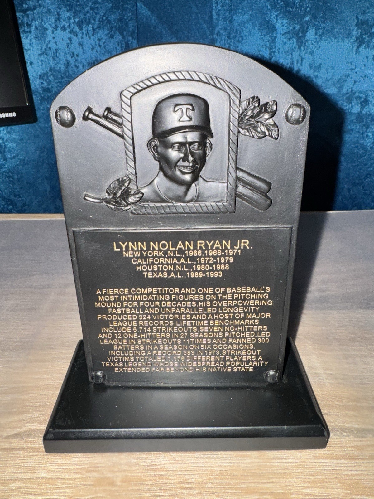 2009 Nolan Ryan Hall of Fame Plaque Corpus Christi Hooks Astros Giveaway RARE!!!