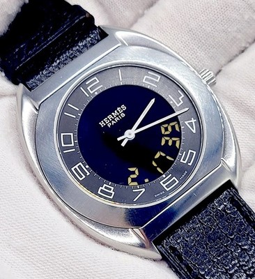 HERMES ESPACE  Ref. ES1.710 [N. MINT] 2001 Black Dial Analog Quartz Men's Watch