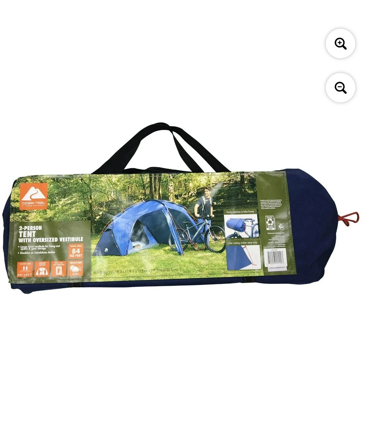 Ozark Trail 2-Person Cabin Tent Blue with Oversized Vestibule