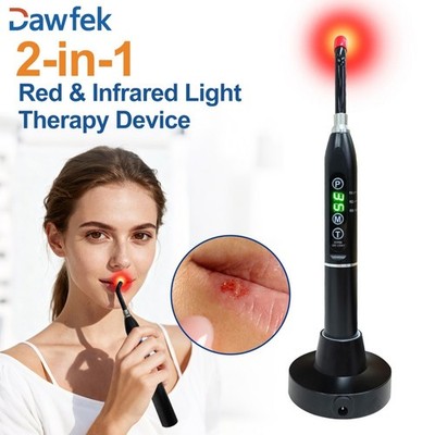 2-In-1 Red & Infrared Light Therapy Device For Canker Sore on Lips Pain Relief