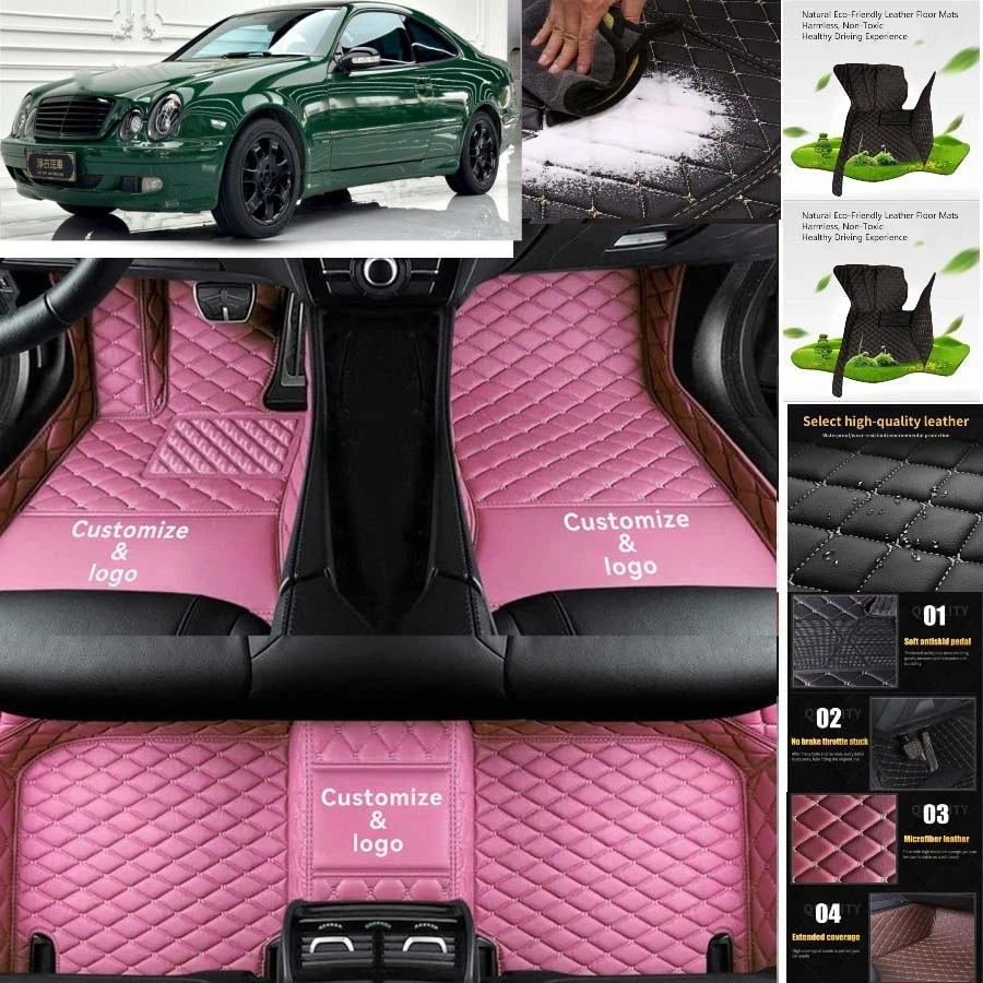 For Mercedes Benz CLK Car Floor Mats Carpet Waterproof Luxury Custom Foto 3 de 4