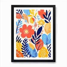 Blooms With Flair; Inspired by Mati Framed Wall Art Poster Canvas Print Picture