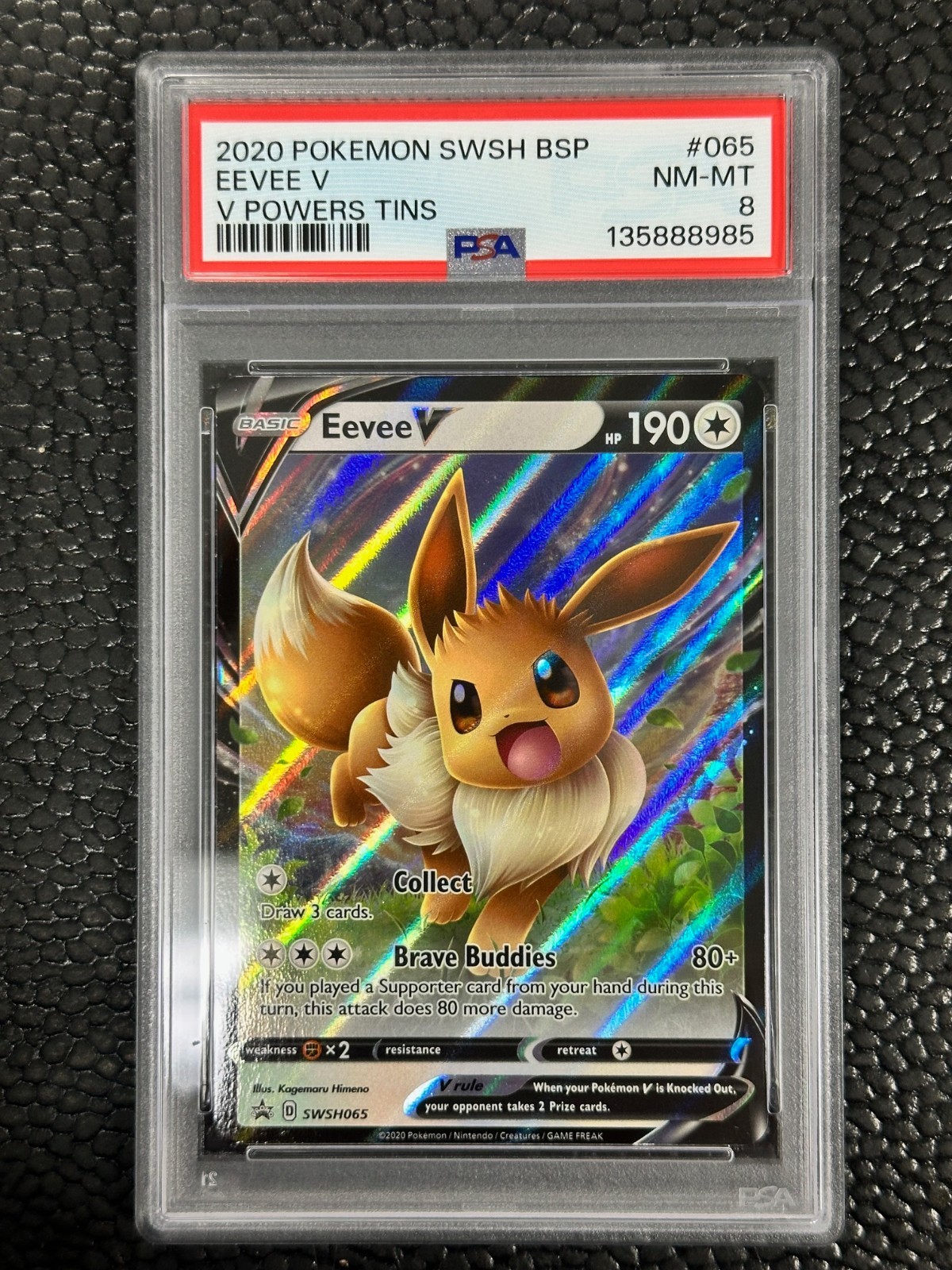 2020 Pokemon Eevee V Powers Tins Promo SWSH065 PSA 8