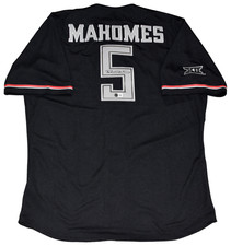 PATRICK MAHOMES SIGNED TEXAS TECH RED RAIDERS BLACK #5 ADIDAS BASEBALL JERSEY