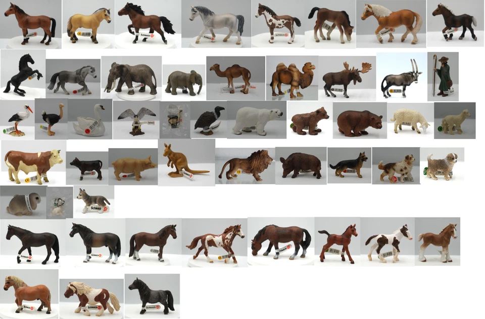 Schleich Tiere-Figuren-mit Fähnchen-Auswahl: Pferd,Vogel, Bär, Hund ... - Bild 1 von 1